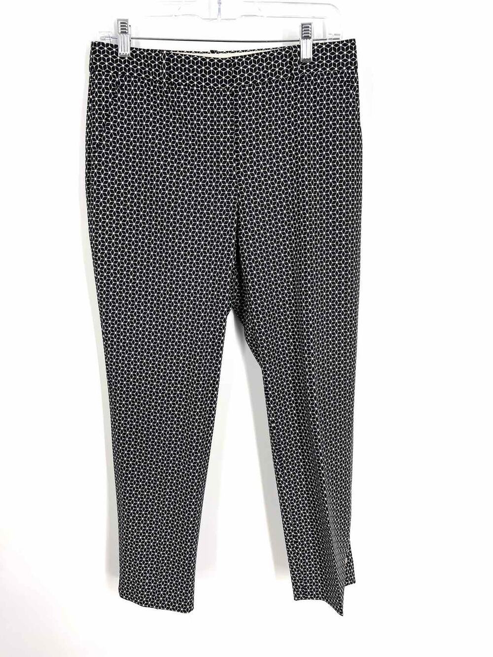 Theory Size 4 Black/White Print Wool Blend Designer Pants